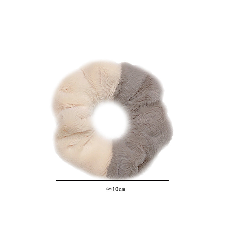 Double Colour Rabbit Fur Scrunchie (Pack Of 5)