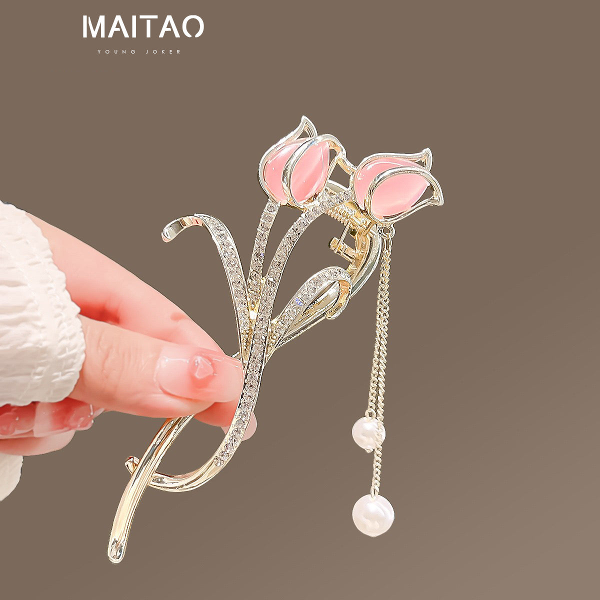 Tulip Rhinestone Banana Clip
