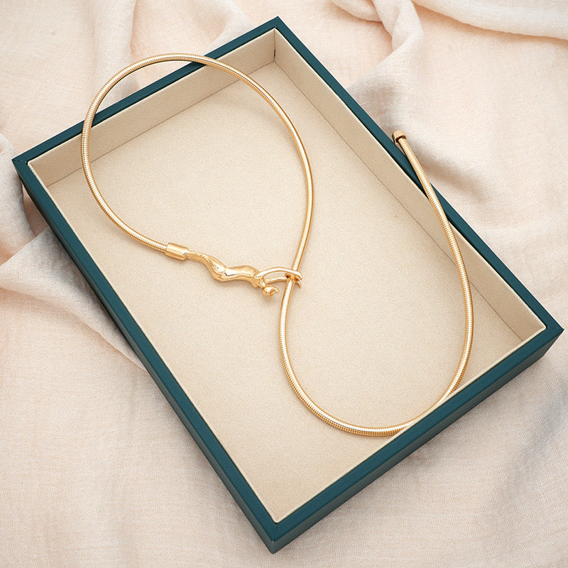 Adjustable Length Versatile Waist Chain Cat Nacklace Gold Colour