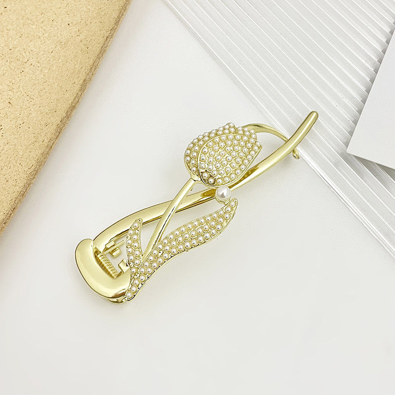 Rhinestone Fancy Metal Banana Clip(Pack Of 1)