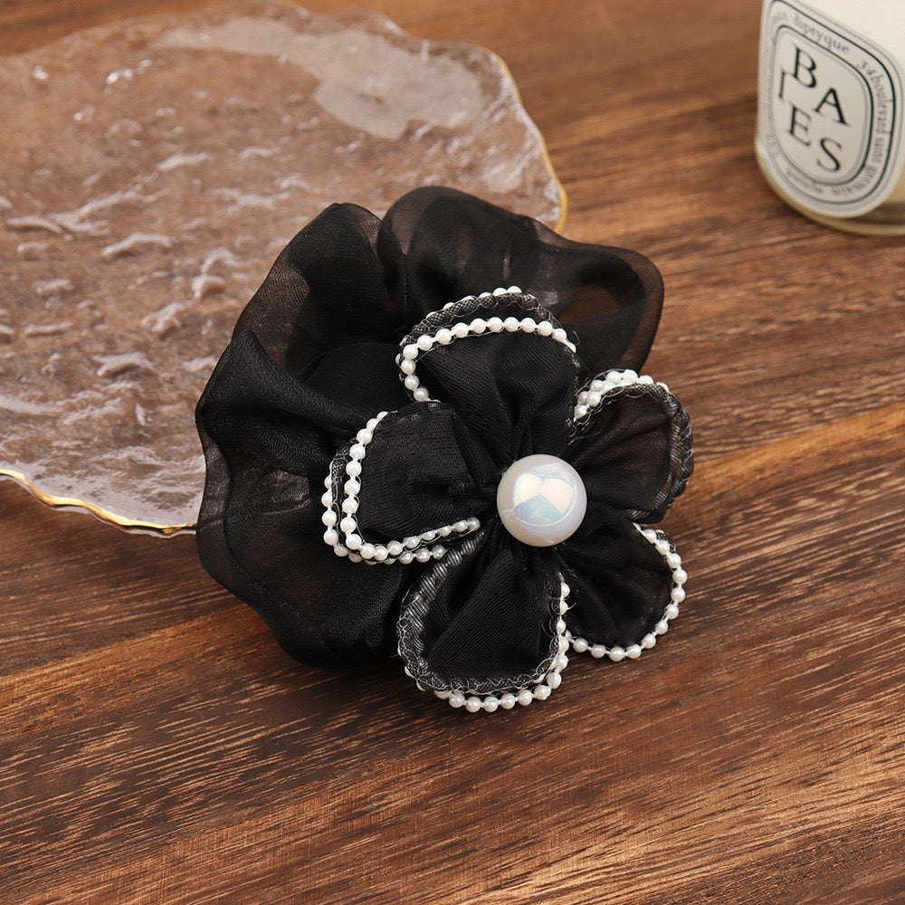 Flower organza scrunchie (pack of 3)