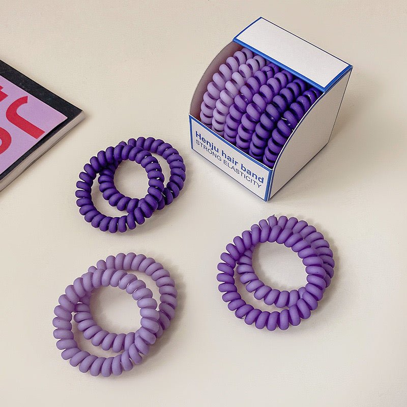 Strong Elasticity Telephone Wire Hair taies (Pack of 6 in One Box)