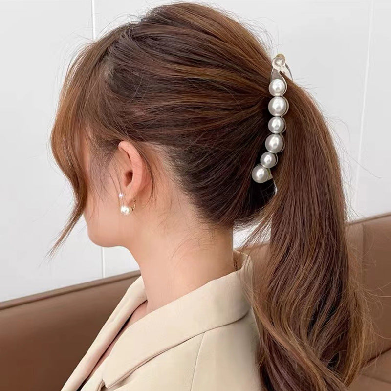 Pearl Elegance Banana Hair Clip (Pack of 2)