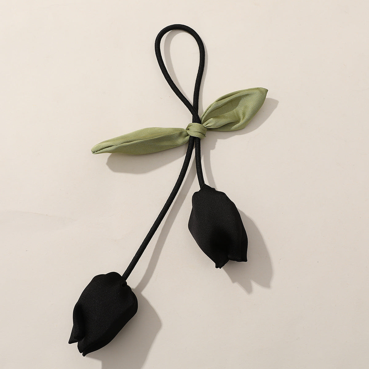 Elegant Bow & Rose Tulip Hair Tie – Chic Korean Style Hair Accessory for Women & Girls