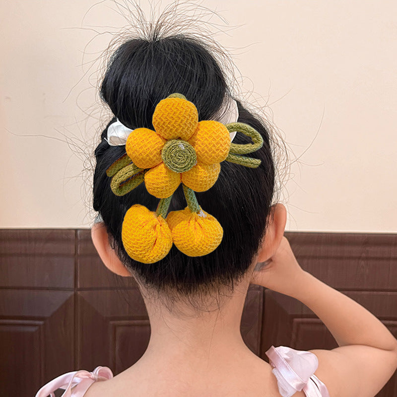 Floral Cherry Hair Scrunchie (Pack of 3)