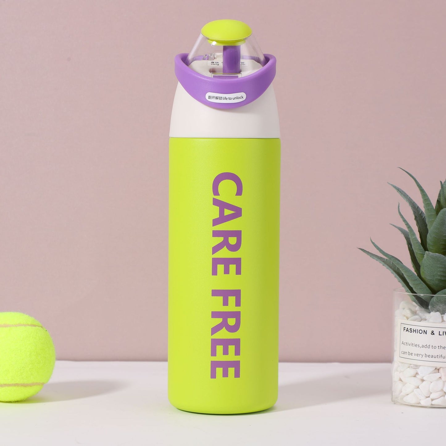 Random Color Leakproof Water Bottle with Straw Lid(Pack of 1)