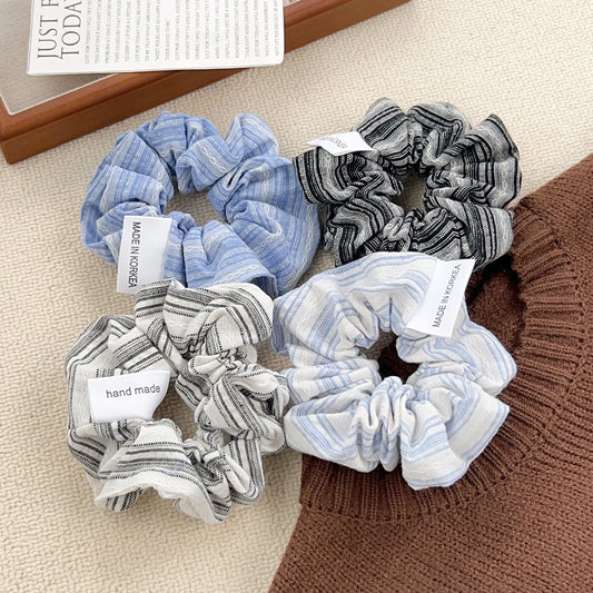 Korean Striped Soft Fabric Scrunchies Set of 4