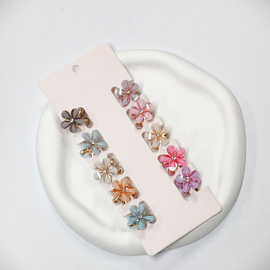 Mini Flower Hair Claw Clips – Set of 10
