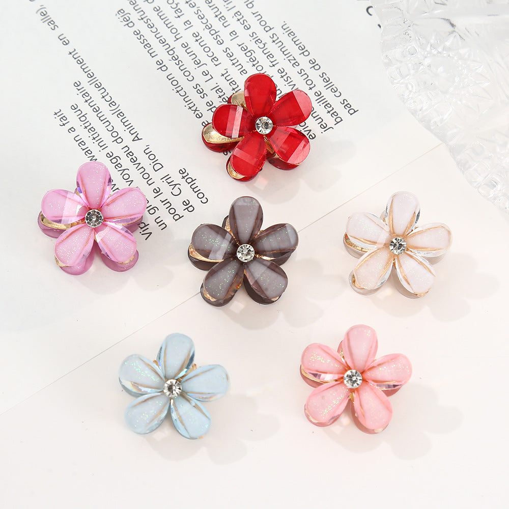 Mini Flower Hair Claw Clips – Set of 10