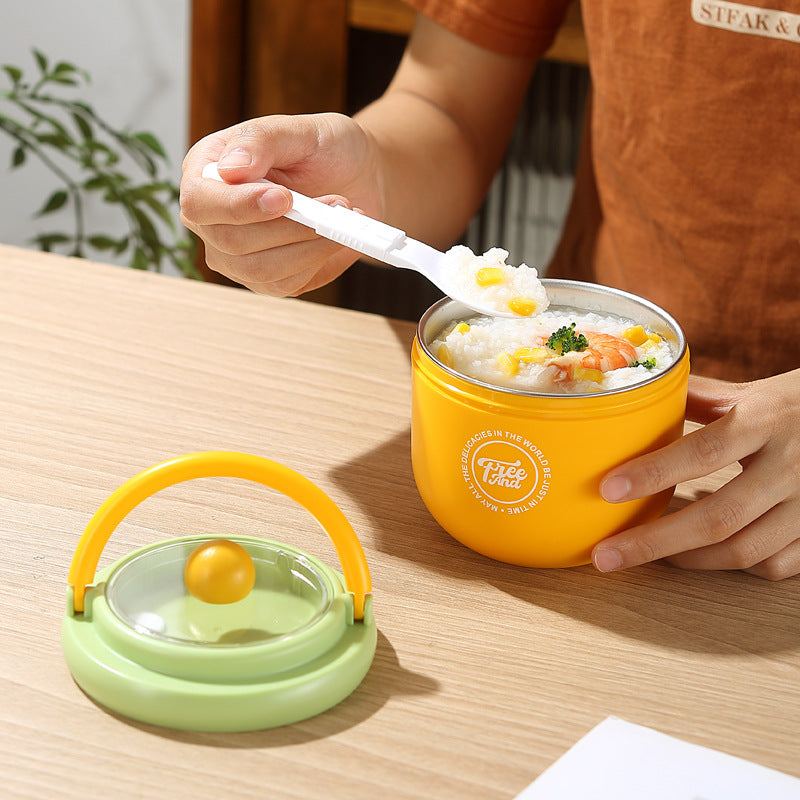 Portable Insulated Lunch Bowl with Spoon & Carry Handle Random Colour (Pack of 1)