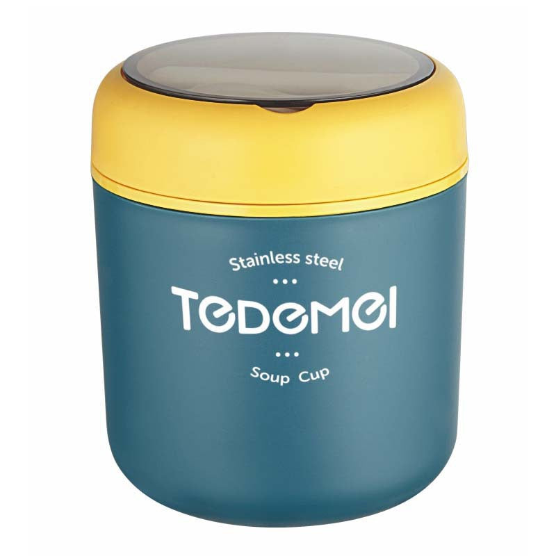 Aesthetic Stainless Steel Insulated Soup Cup with Spoon