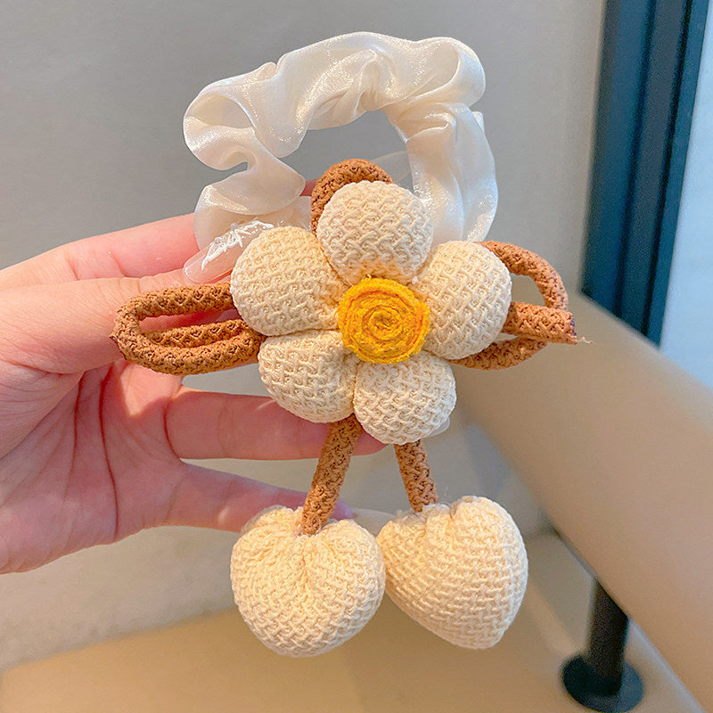 Floral Cherry Hair Scrunchie (Pack of 3)