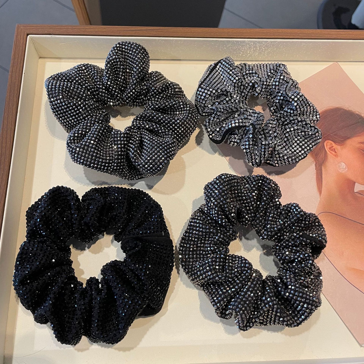 Rhinestone Scrunchie Pack of 3