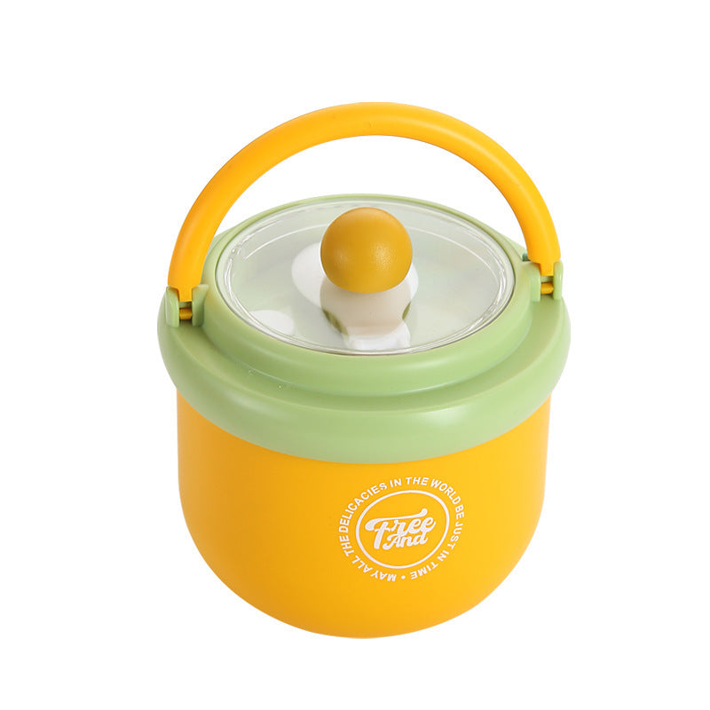 Portable Insulated Lunch Bowl with Spoon & Carry Handle Random Colour (Pack of 1)