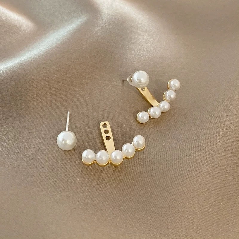 Elegant Pearl Ear Jacket Earrings