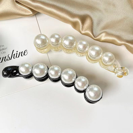 Pearl Elegance Banana Hair Clip (Pack of 2)