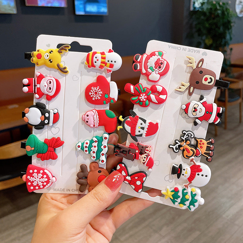 Christmas caracters Hair Clips Card (Pack of 10)