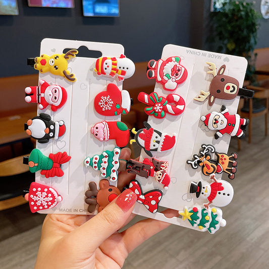 Christmas caracters Hair Clips Card (Pack of 10)