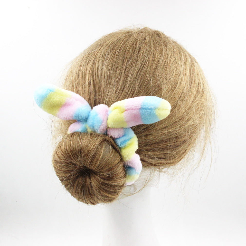 Bunny Ear Leopard Print Scrunchie (Pack of 6)