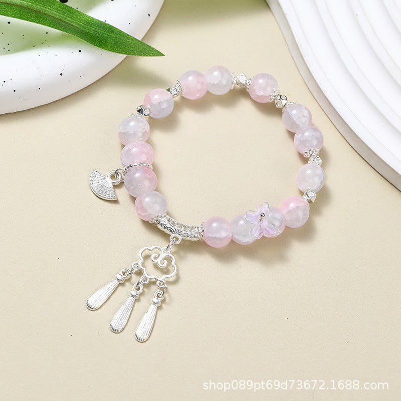 Pastel Crystal Beaded Charm Bracelet Pack of 3