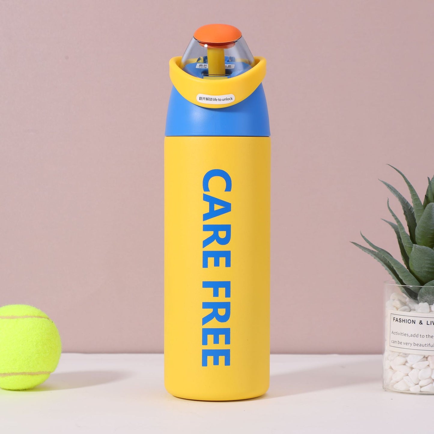 Random Color Leakproof Water Bottle with Straw Lid(Pack of 1)