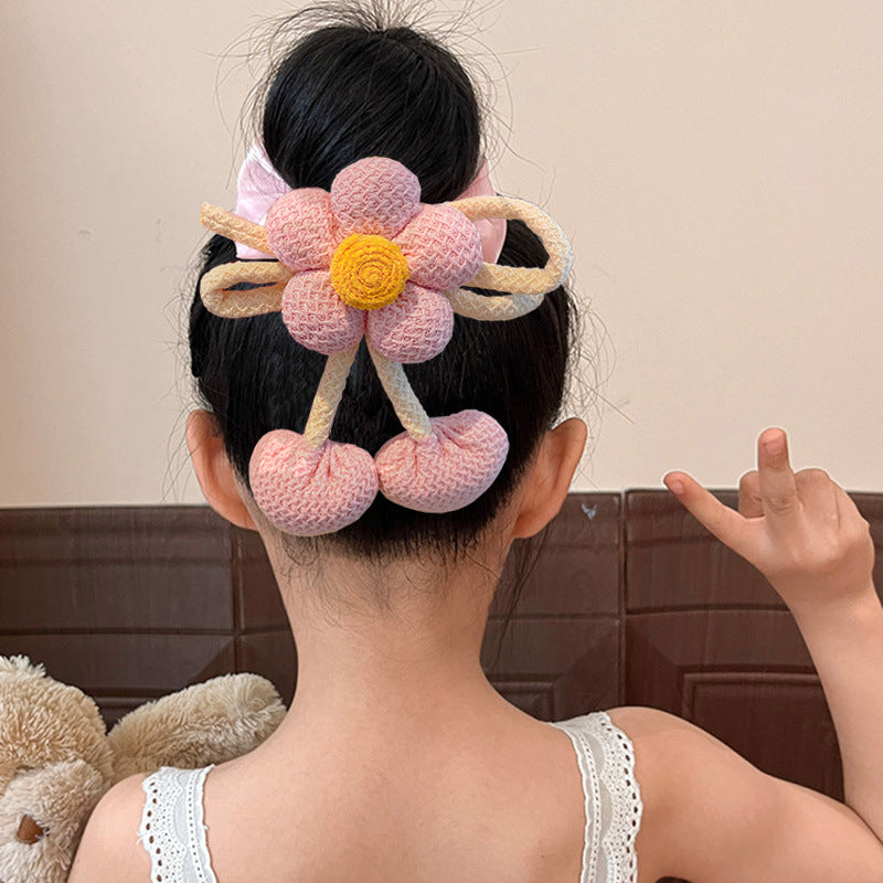 Floral Cherry Hair Scrunchie (Pack of 3)
