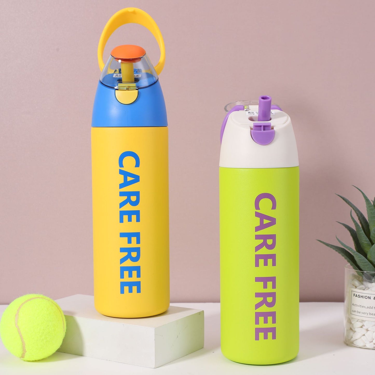 Random Color Leakproof Water Bottle with Straw Lid(Pack of 1)