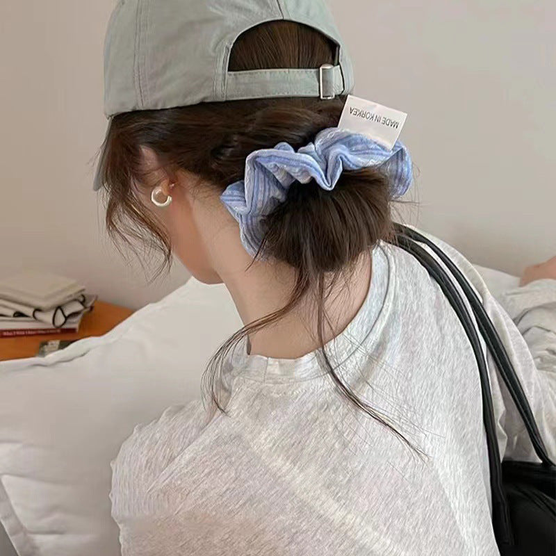 Korean Striped Soft Fabric Scrunchies Set of 4