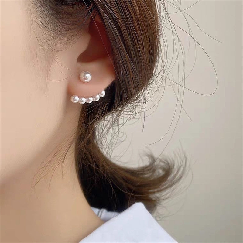 Elegant Pearl Ear Jacket Earrings